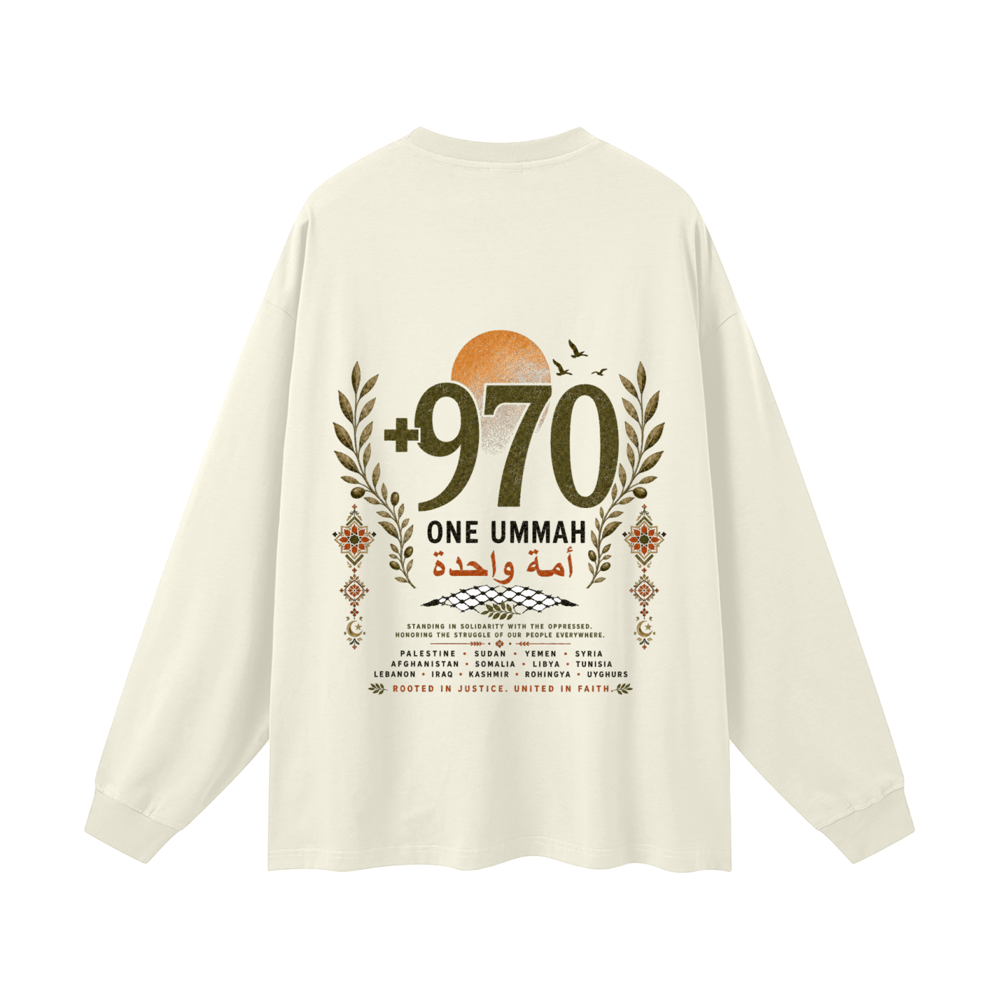 +970 One Ummah Oversized Unisex Long Sleeve T-Shirt