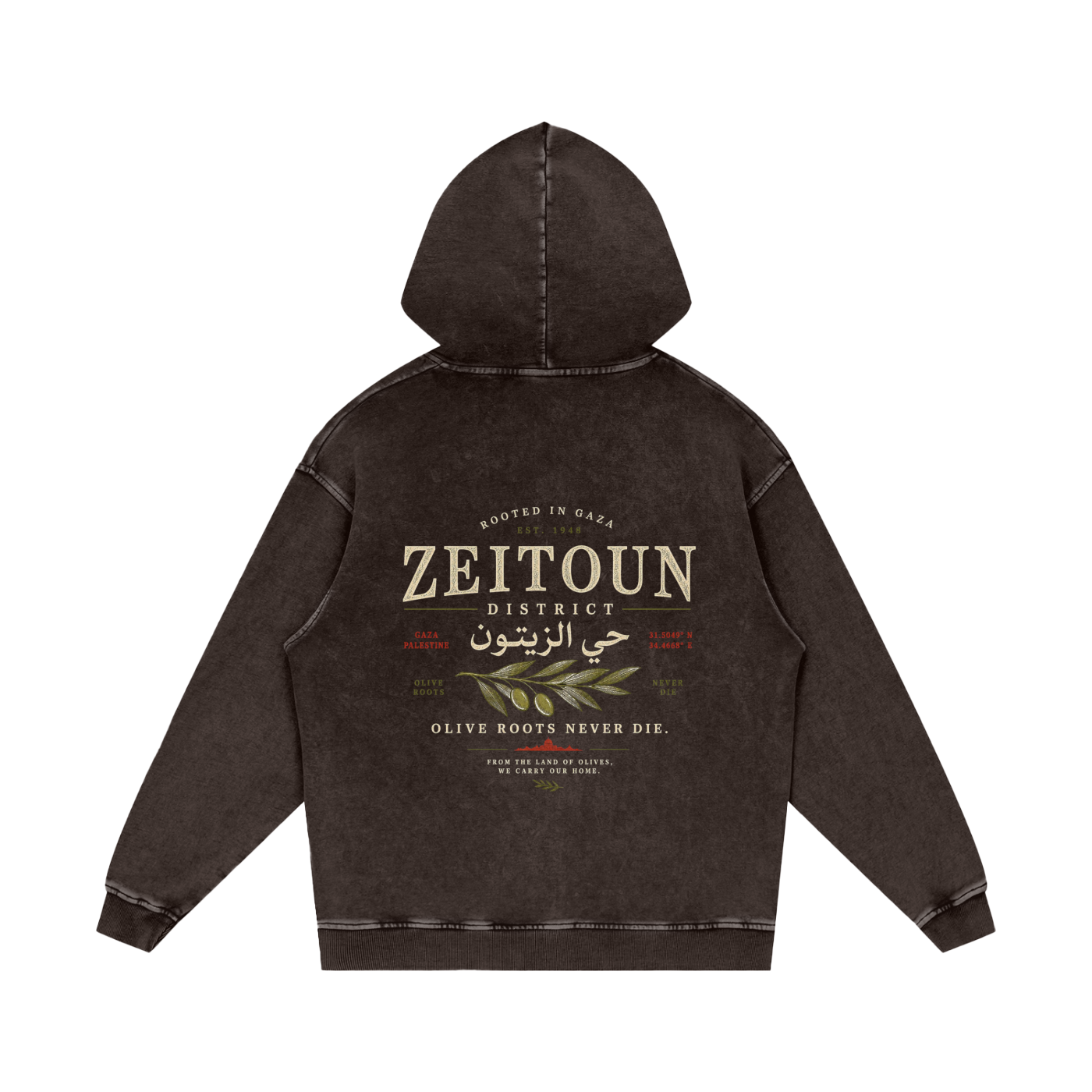 +970 Area Code Snow Washed Hoodie — Zeitoun District