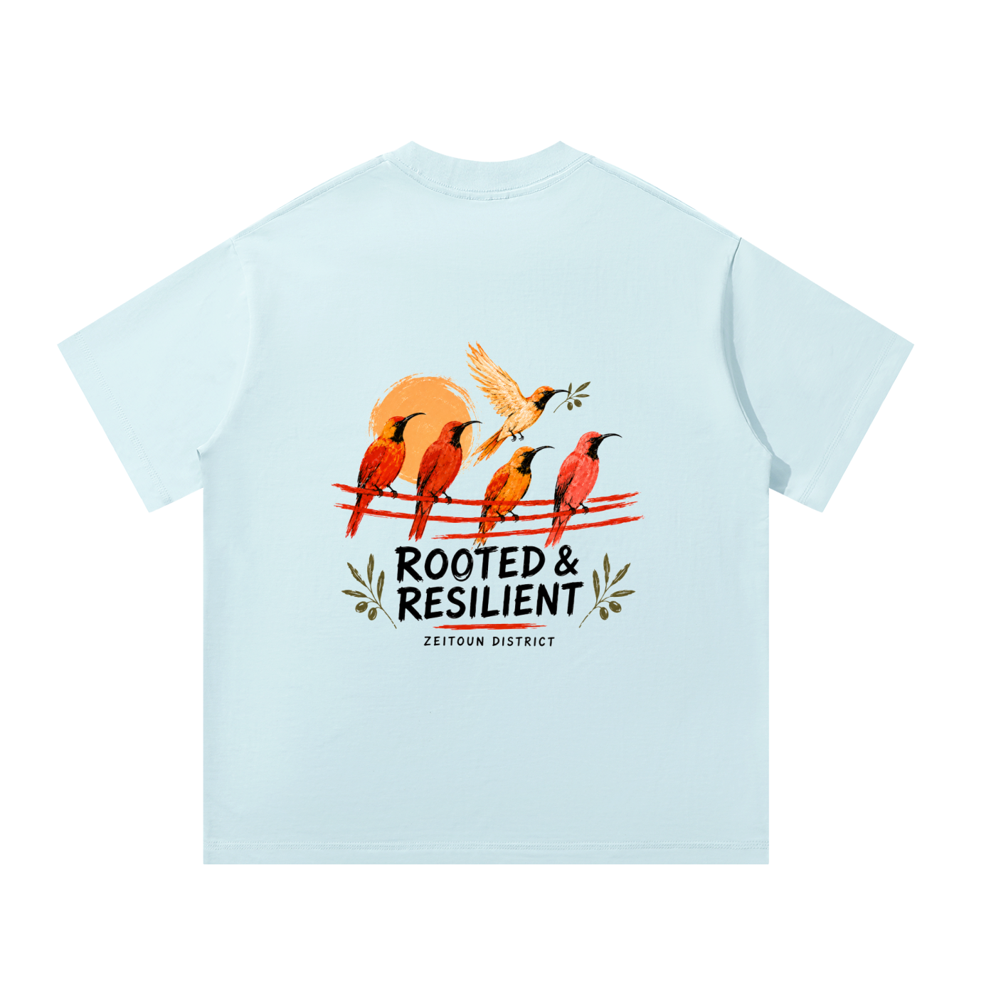 Rooted in Light Sun Bird Oversized T-Shirt