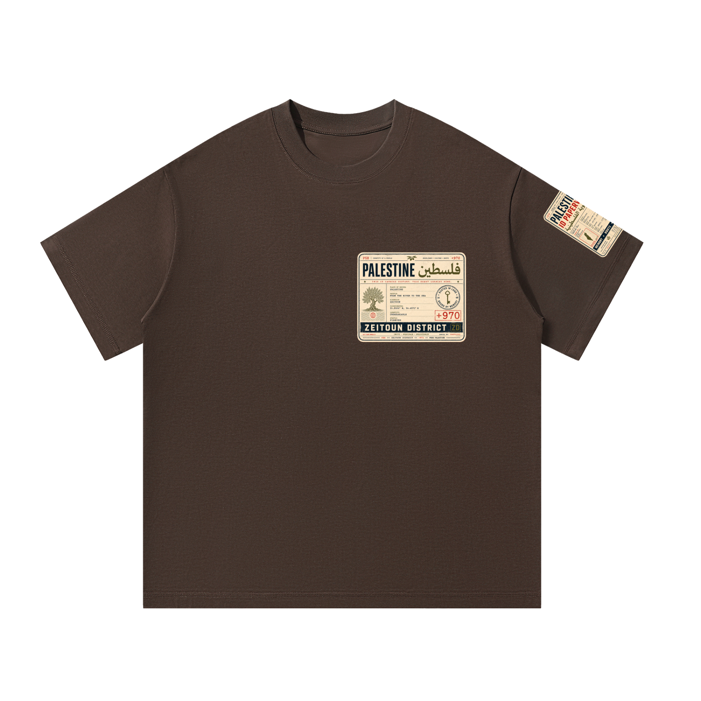 '+970 Palestinian Paperwork Graphic Oversized T-Shirt