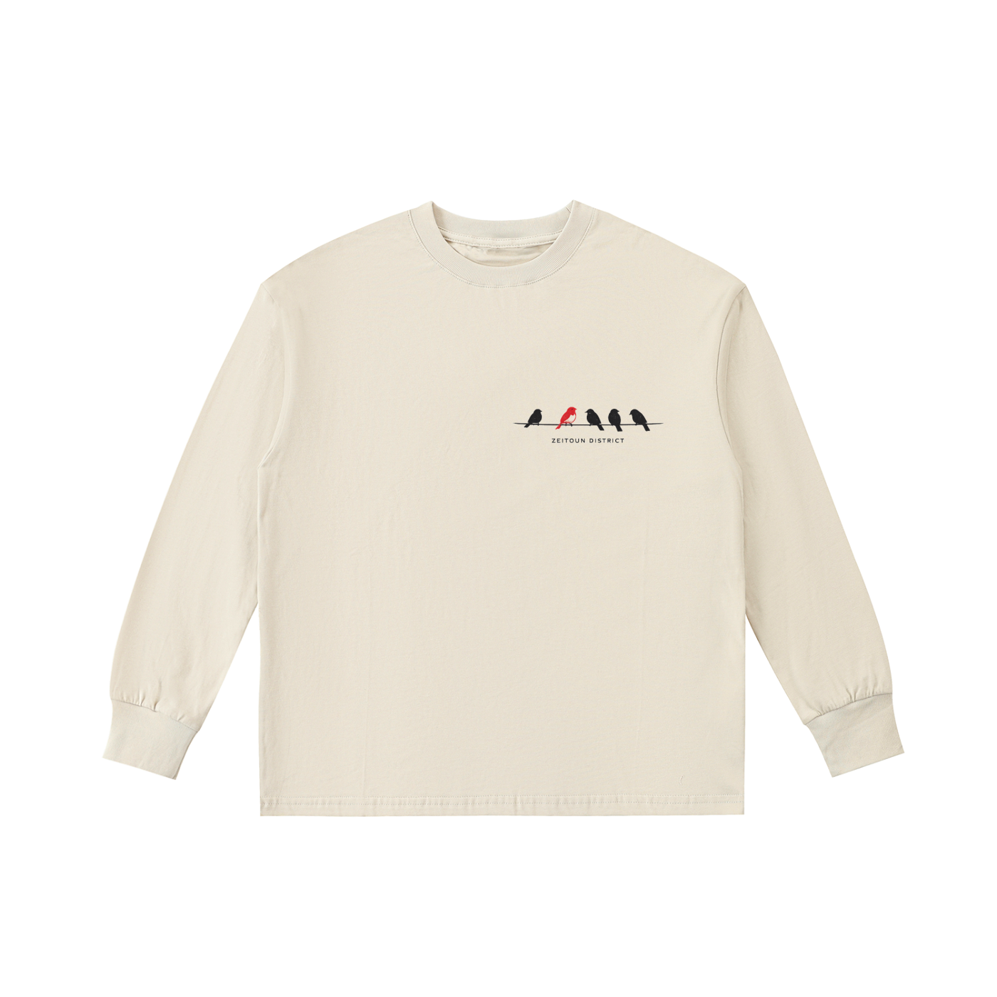 '+970 Birds on Wire Kids' Quick-Dry Cotton Long-Sleeve Tee