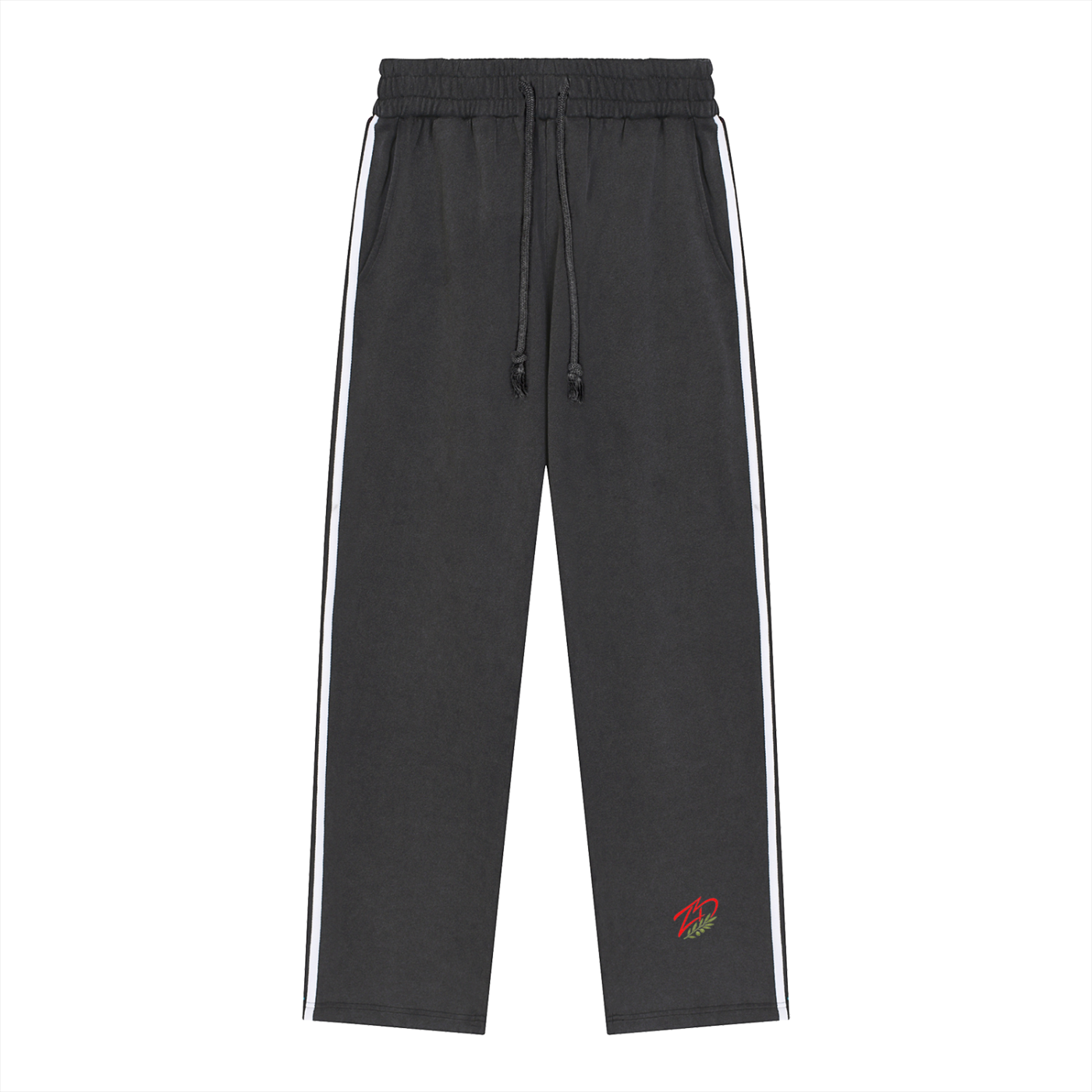 Olive Pulse Snow Washed Contrast Tape Sweatpants