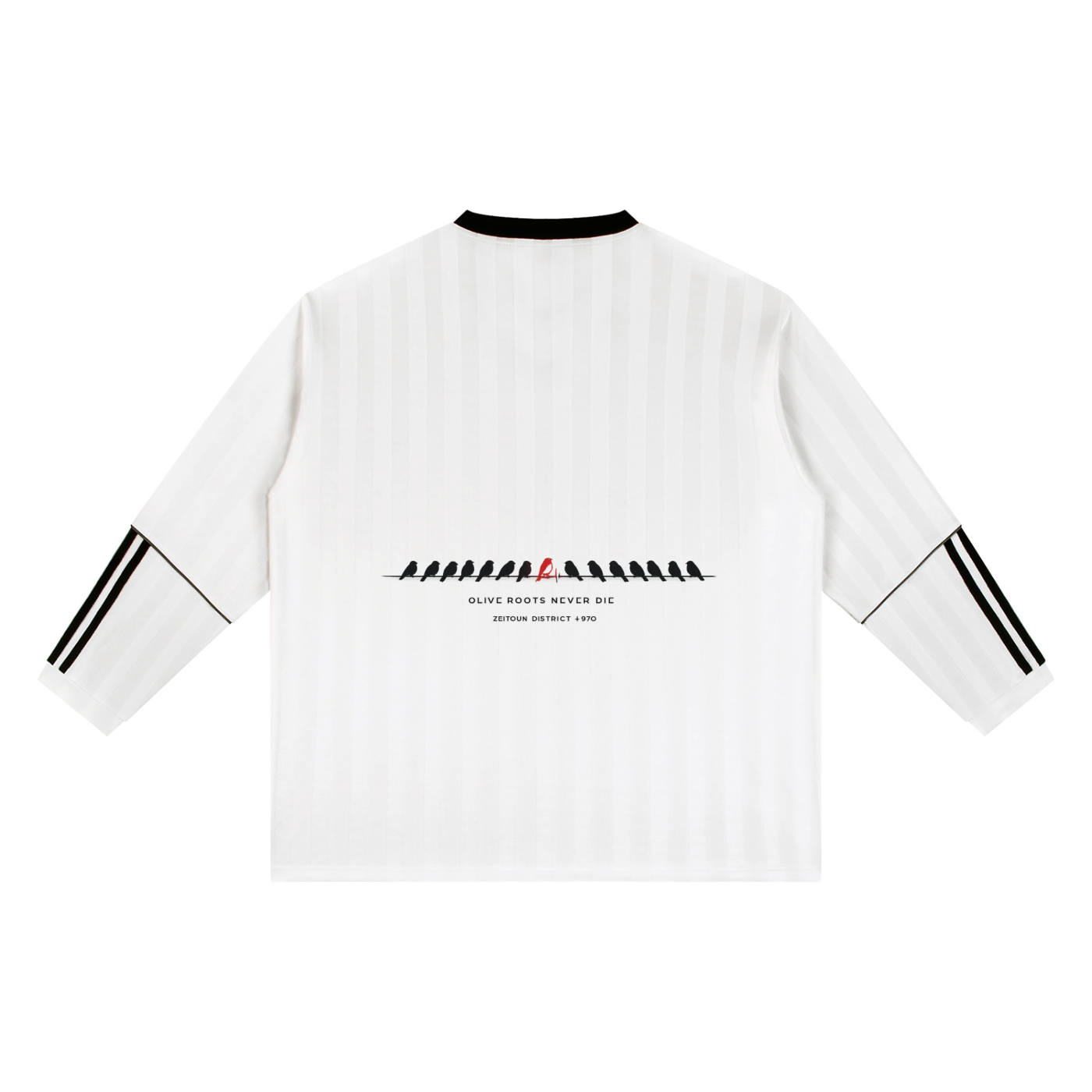 '+970 Birds on Wire Unisex Striped Soccer Jersey