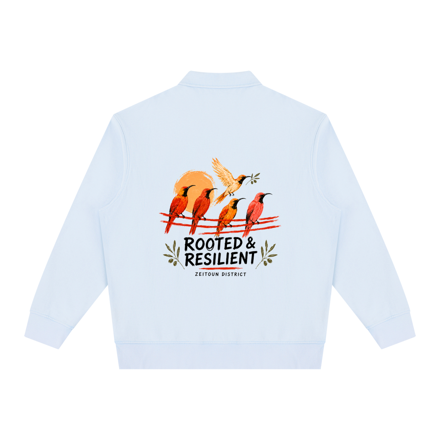 Palestinian Sun Bird Unisex Vintage Wash Quarter-Zip Sweatshirt
