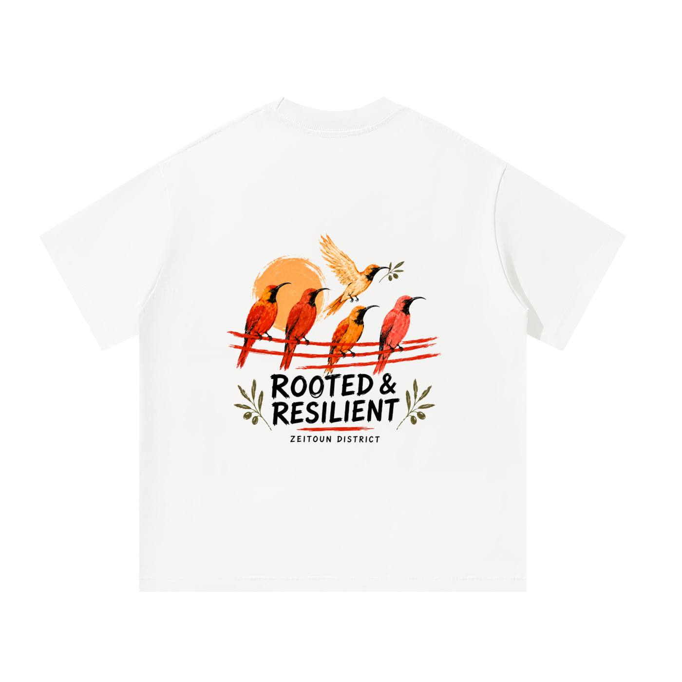 Rooted in Light Sun Bird Oversized T-Shirt