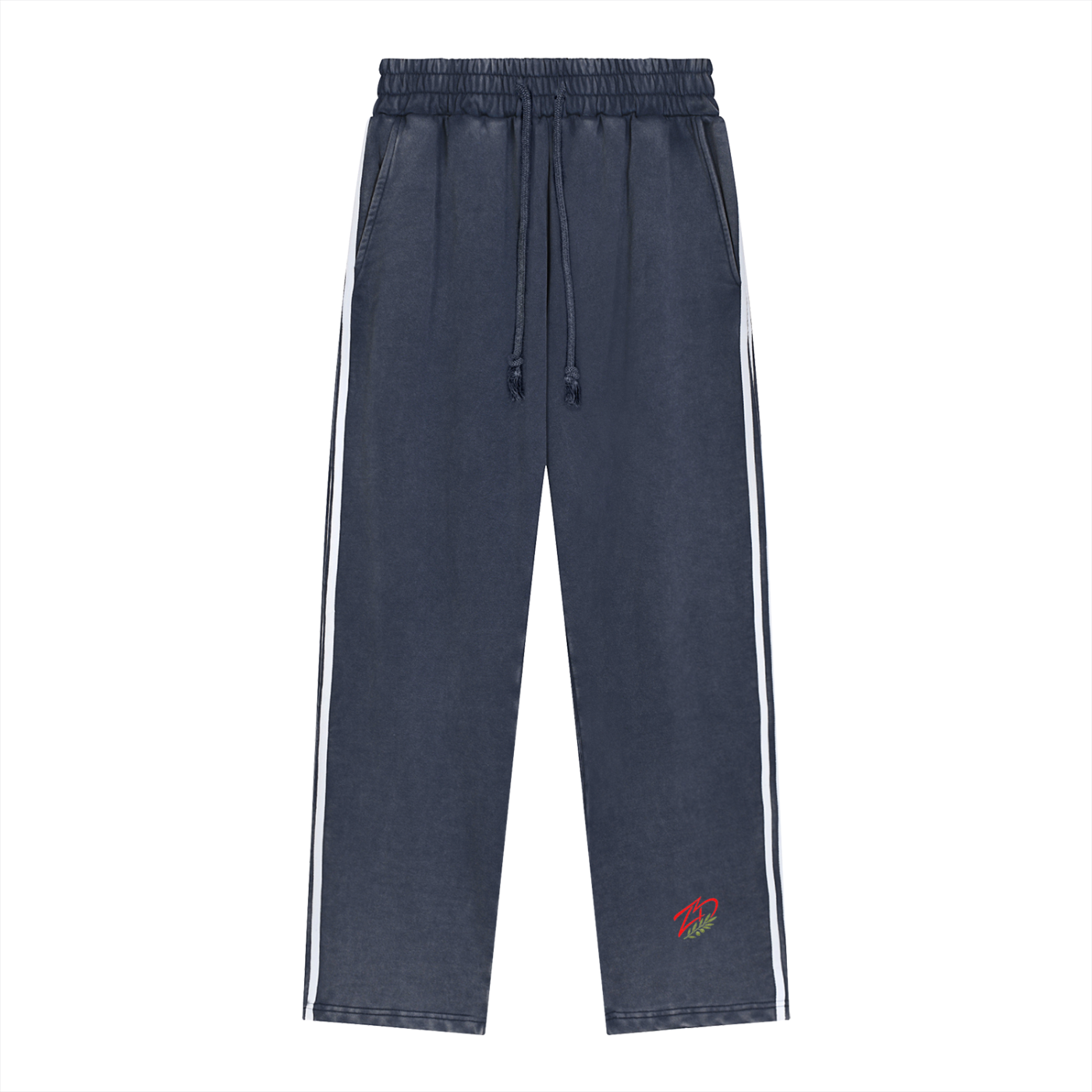 Olive Pulse Snow Washed Contrast Tape Sweatpants