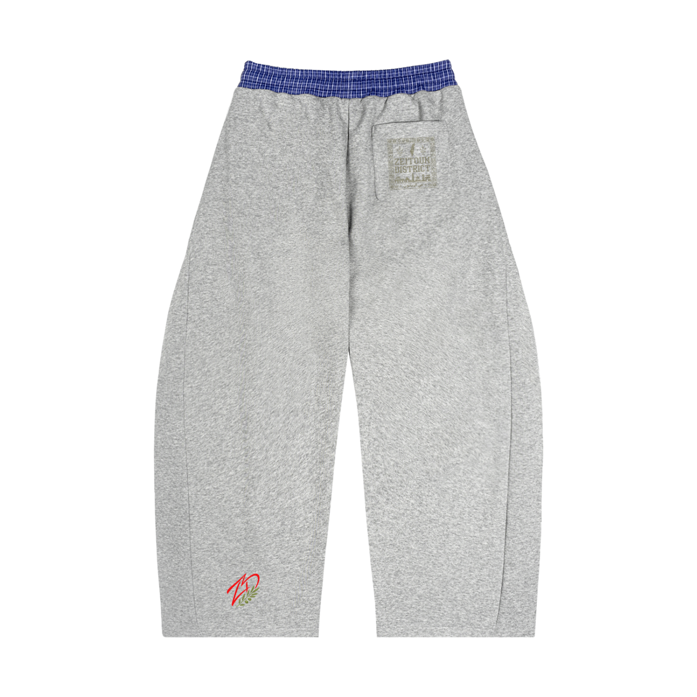 Gaza Keyline Plaid Barrel Sweatpants