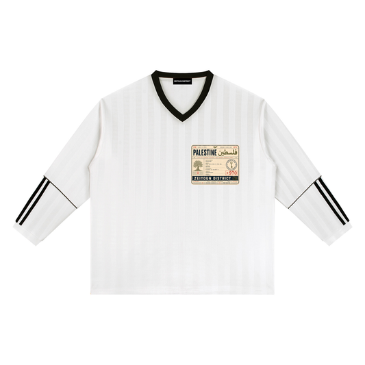 '+970 Palestine Passport Card Graphic Unisex Striped Soccer Jersey