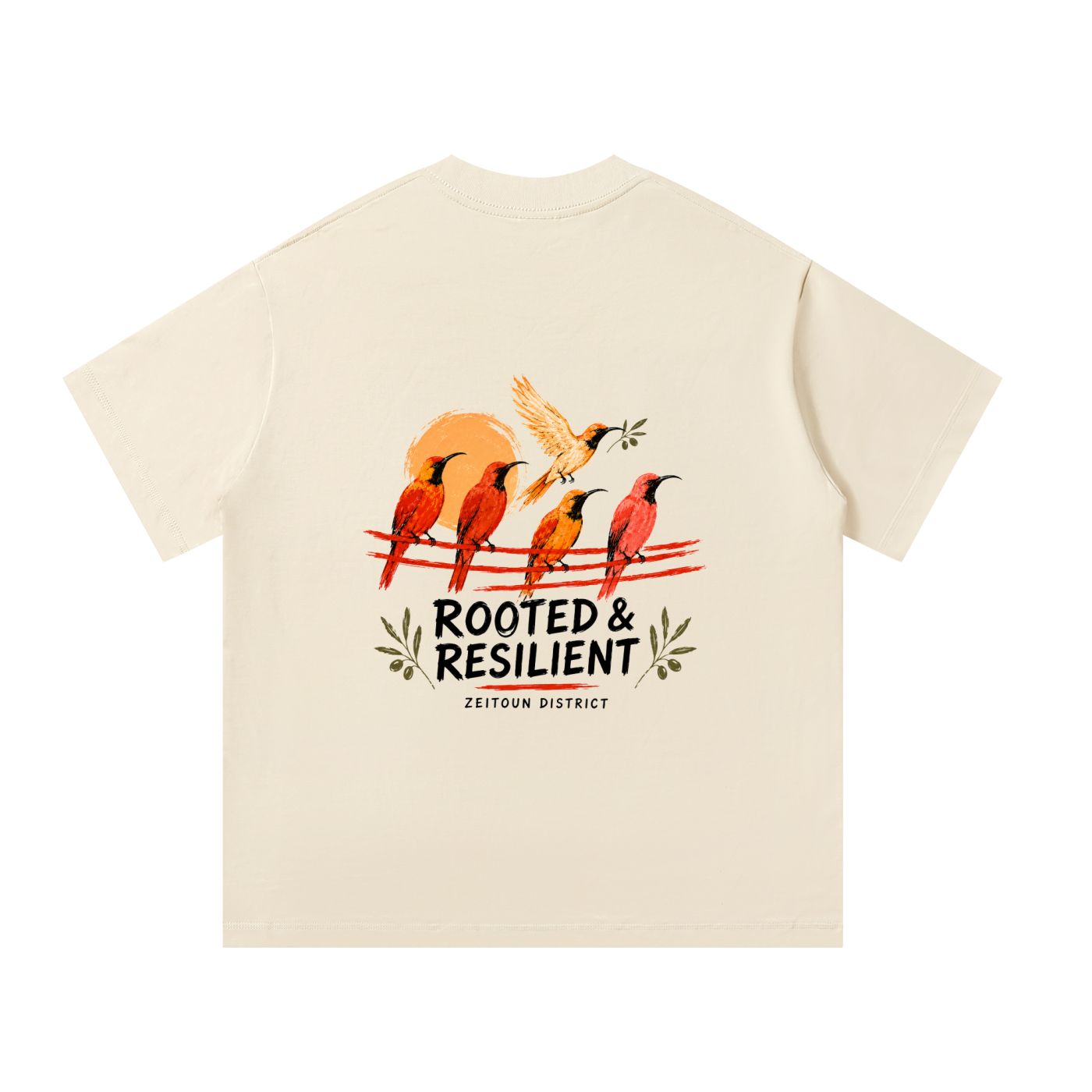 Rooted in Light Sun Bird Oversized T-Shirt
