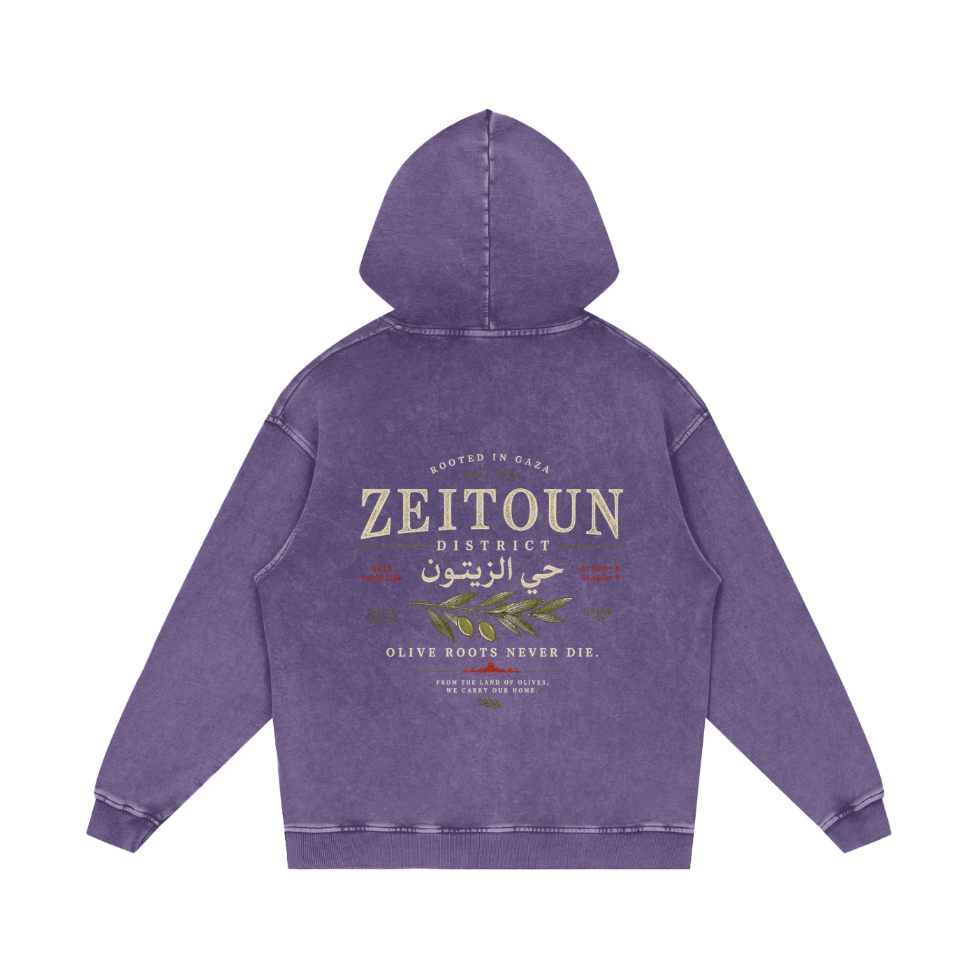 +970 Area Code Snow Washed Hoodie — Zeitoun District