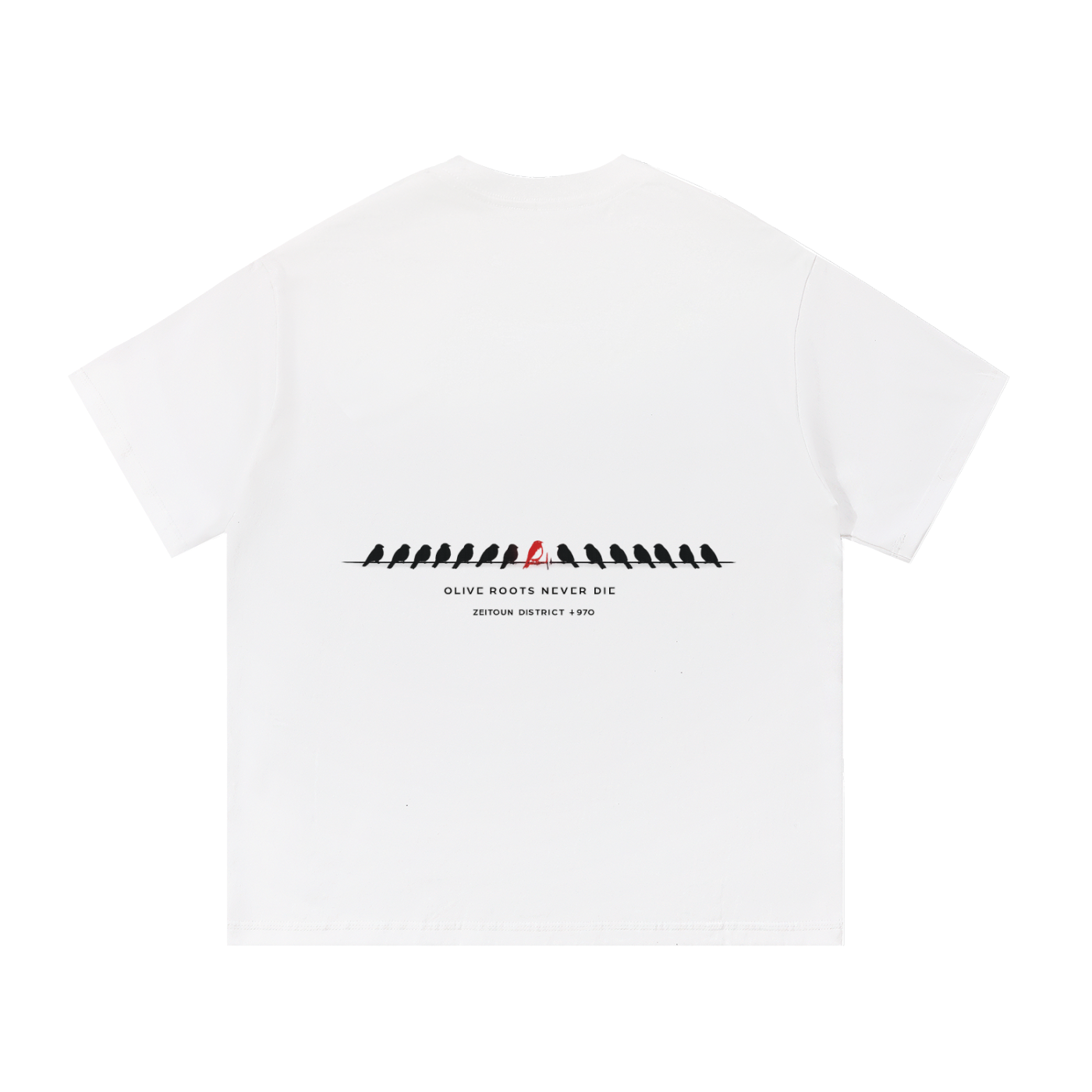 '+970 Birds on Wire Essential Cotton T-Shirt