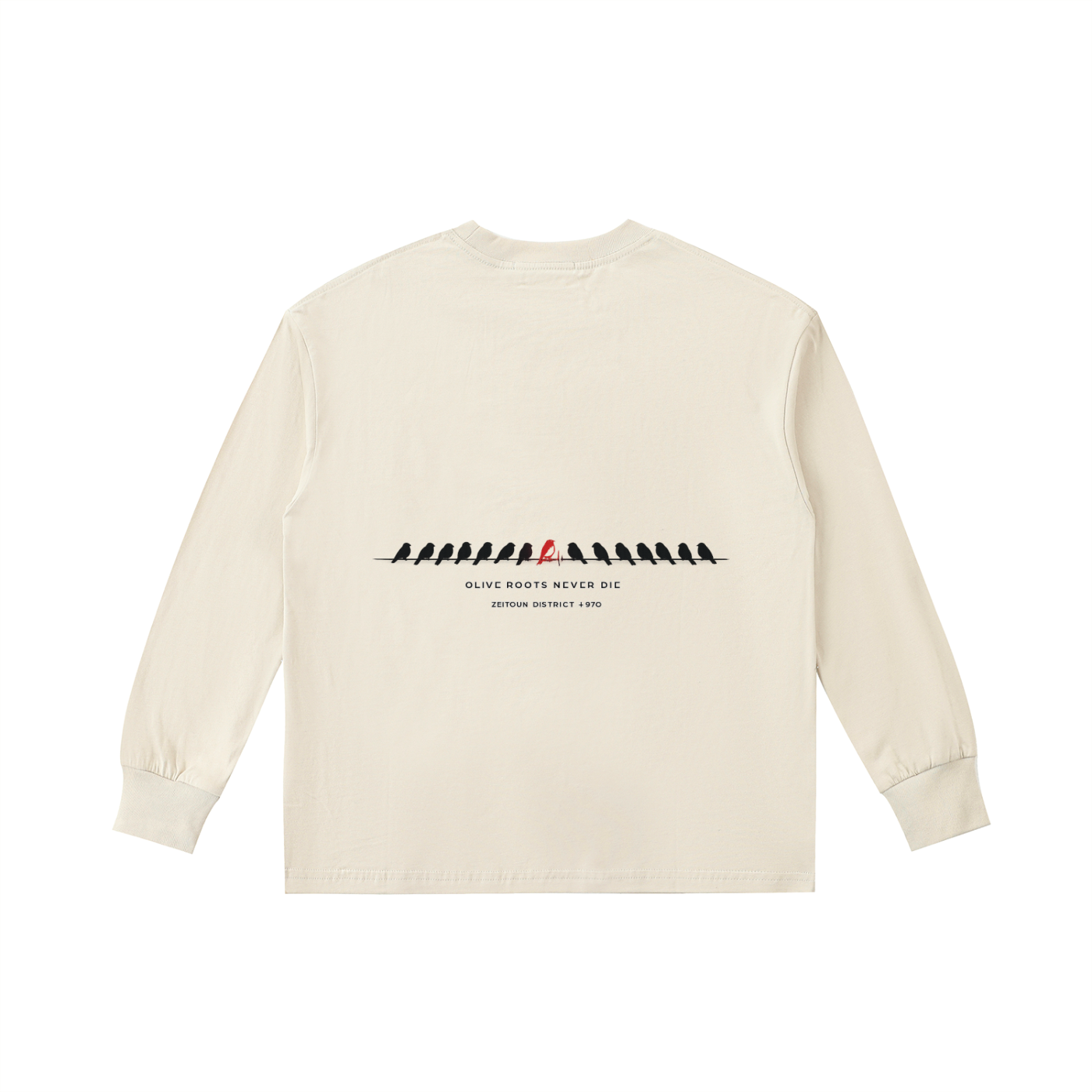 '+970 Birds on Wire Kids' Quick-Dry Cotton Long-Sleeve Tee