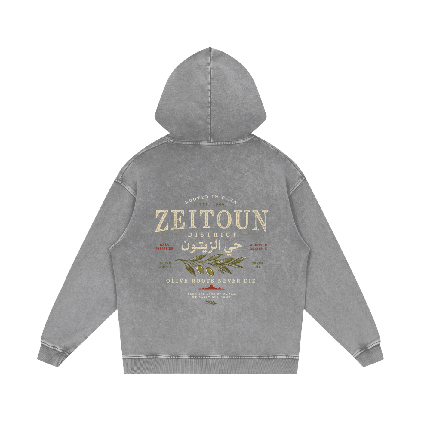 +970 Area Code Snow Washed Hoodie — Zeitoun District