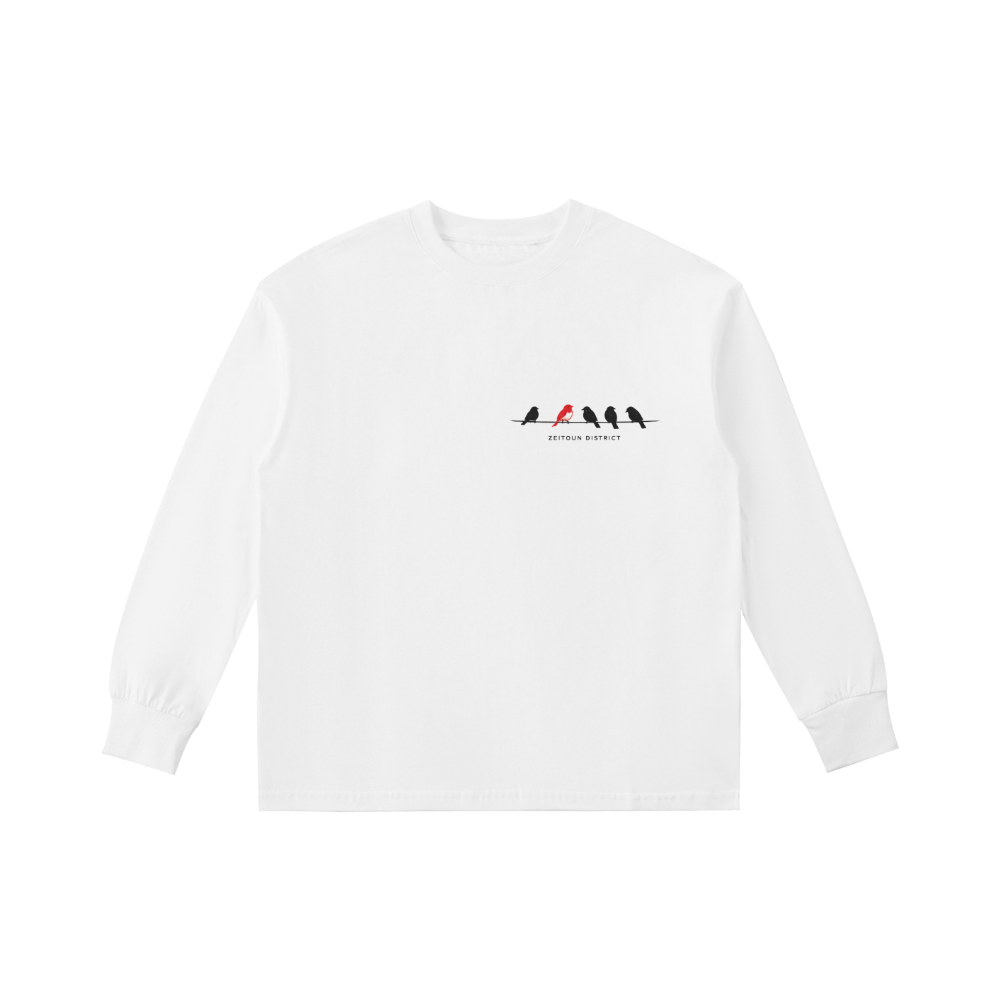 '+970 Birds on Wire Kids' Quick-Dry Cotton Long-Sleeve Tee
