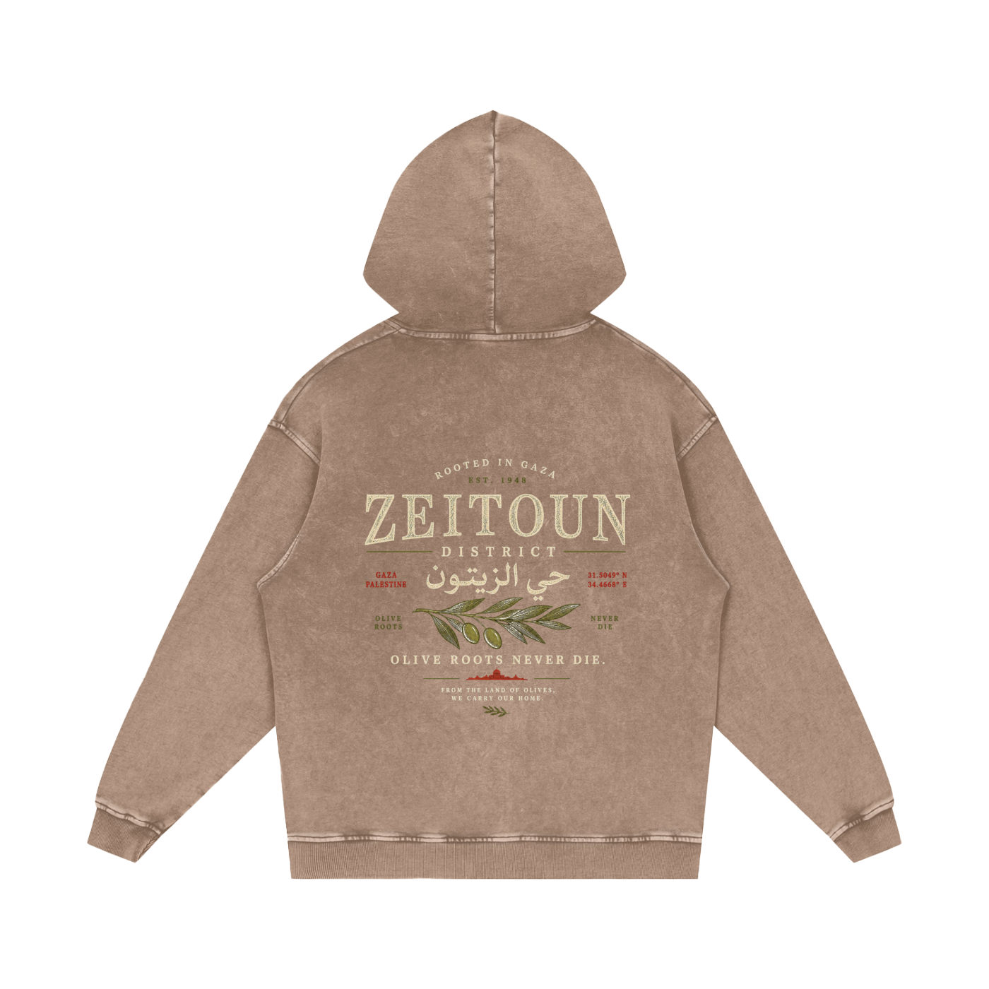 +970 Area Code Snow Washed Hoodie — Zeitoun District