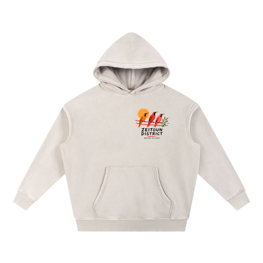 Palestinian Sun Bird Snow Wash Fleece Oversize Hoodie