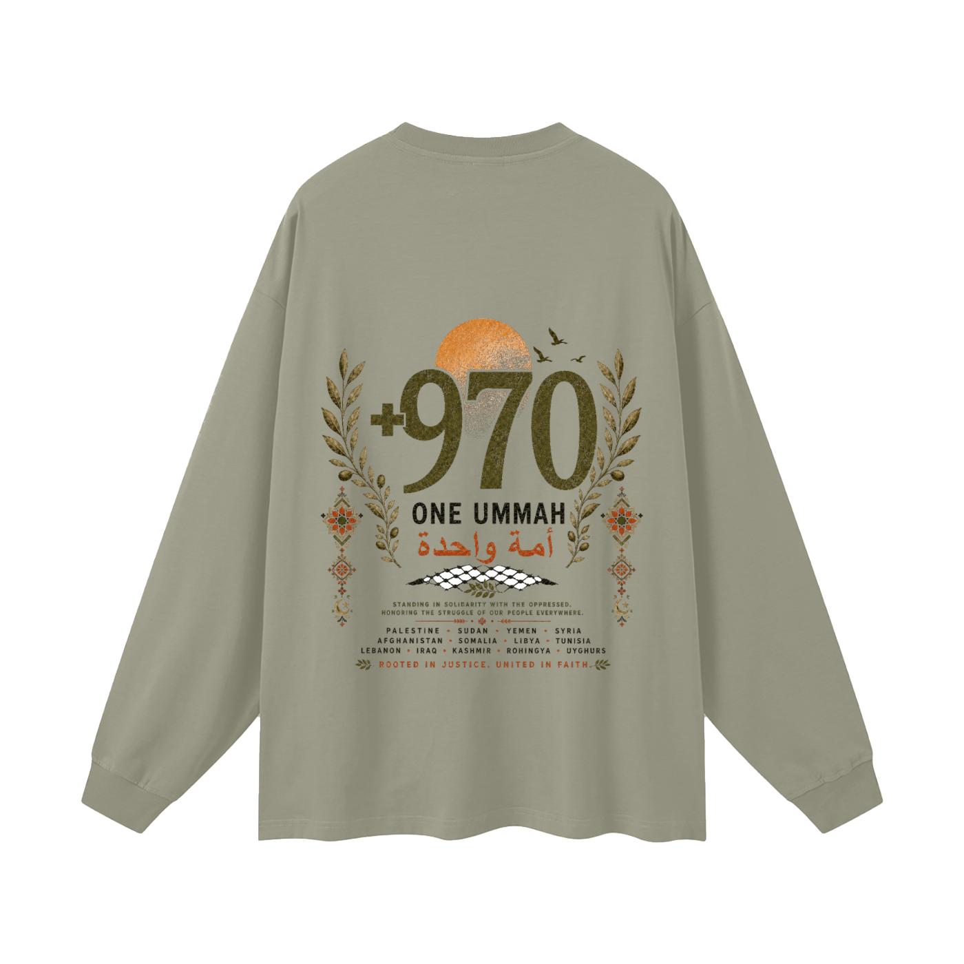 +970 One Ummah Oversized Unisex Long Sleeve T-Shirt