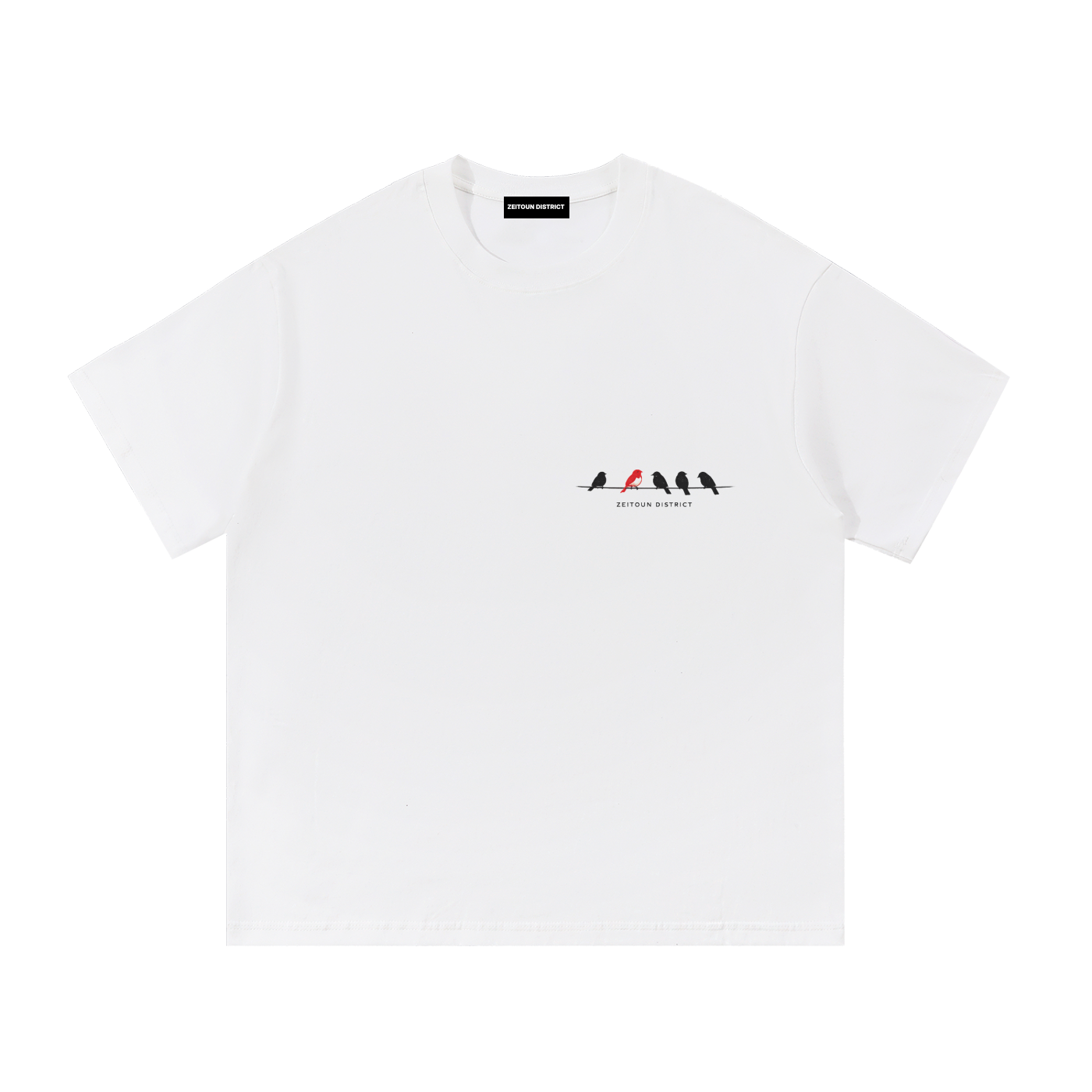 '+970 Birds on Wire Essential Cotton T-Shirt