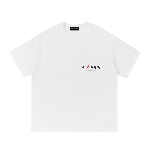'+970 Birds on Wire Essential Cotton T-Shirt