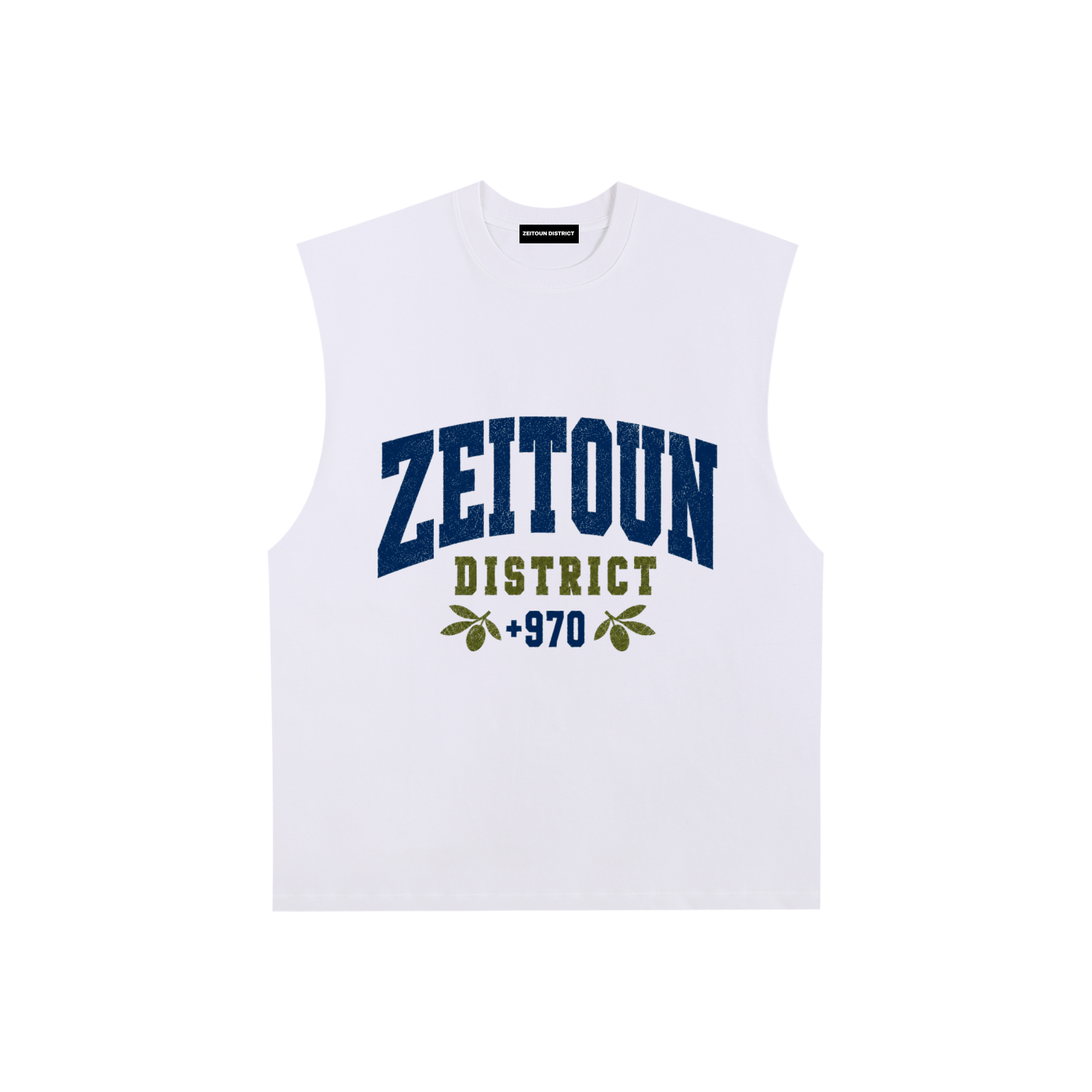 Gaza Streets +970 Area Code Raw Edge Cotton Tank Top