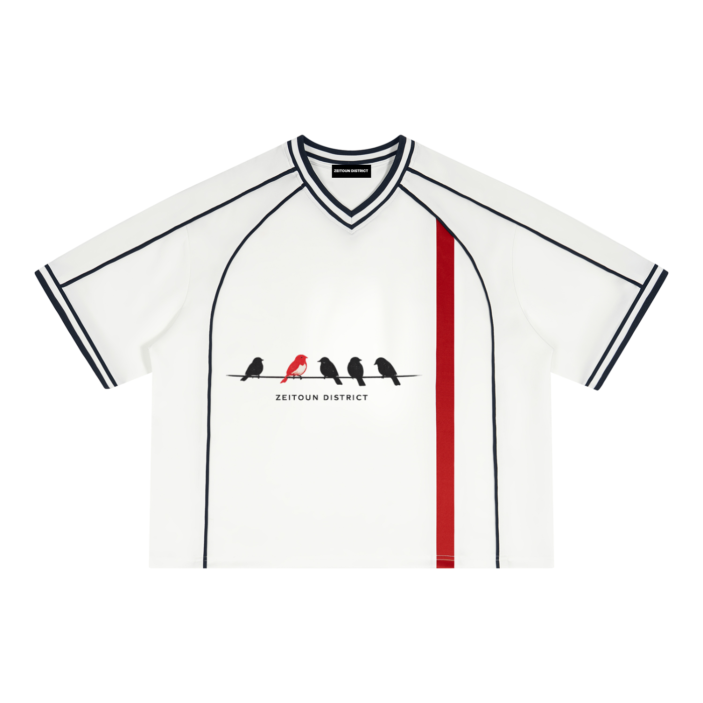 Birds on Wire Unisex Boxy V-Neck Soccer Jersey
