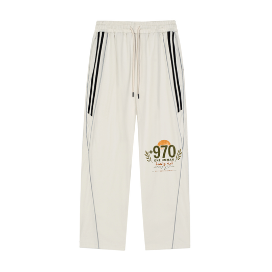 970 One Ummah Reflection Striped Straight-Leg Sweatpants
