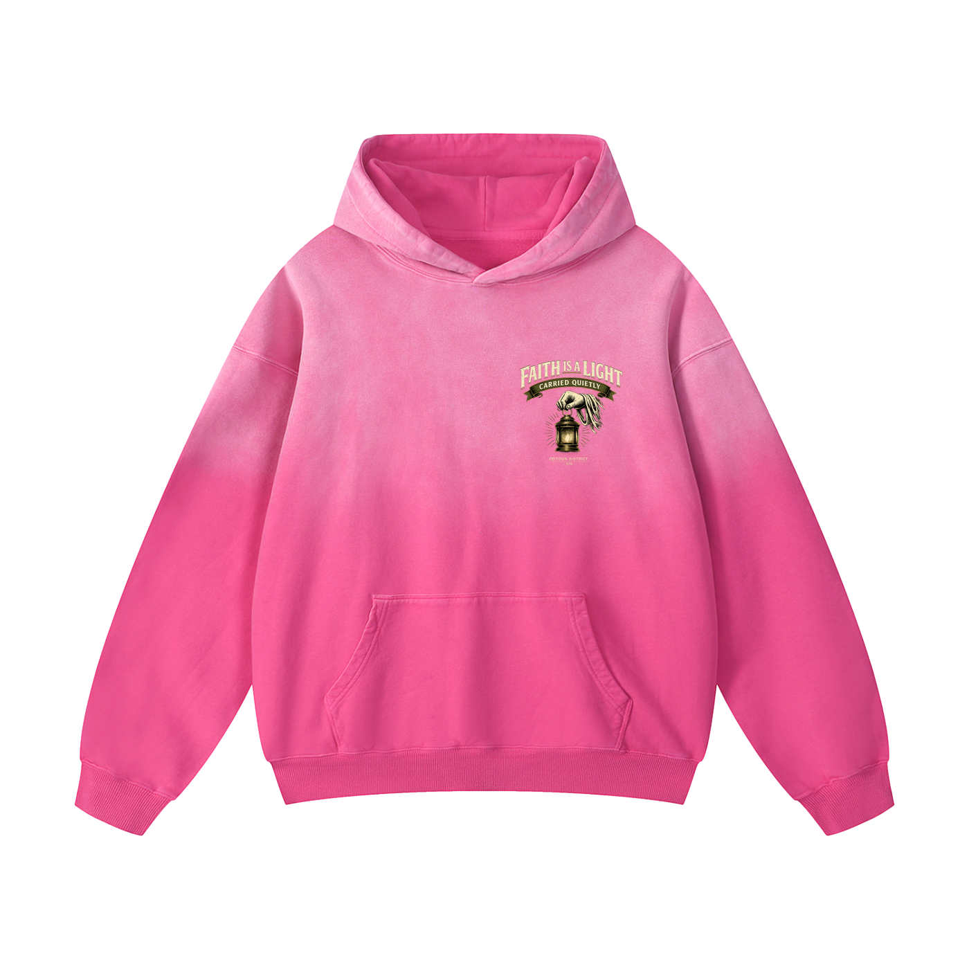 Faith is a Light Carried Quietly Heavyweight Sunfade Hoodie