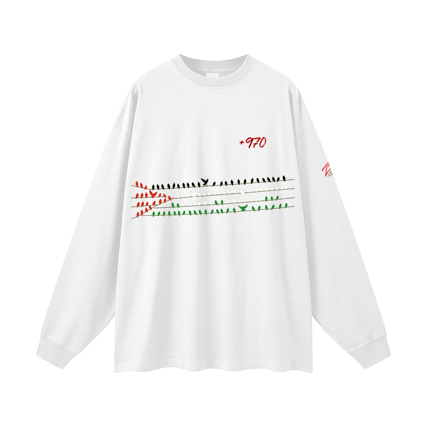 +970 Olive Wire: Gaza Streets Edition Oversized Unisex Long Sleeve T-Shirt — Zeitoun District