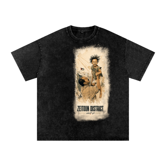 Childhood Palestine Snow Washed Oversized Cotton T-Shirt