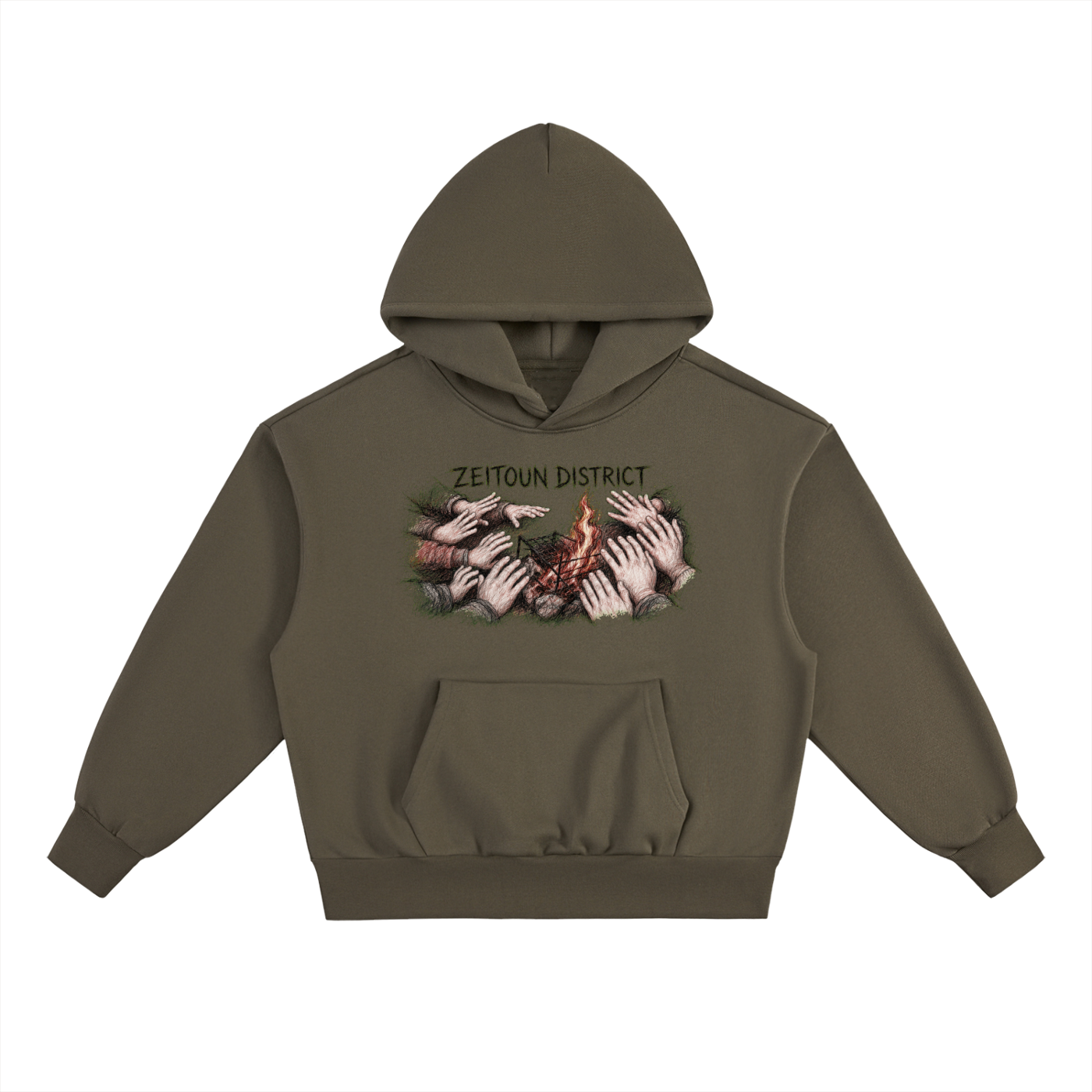Hands Around the Fire Essential Heavyweight Fleece Hoodie