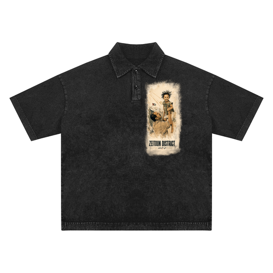 Childhood Palestine Heavyweight Snow-Washed Polo T-Shirt