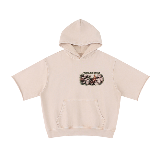 Palestinian Hands Around the Fire Unisex Mineral Wash Short Sleeve Hoodie