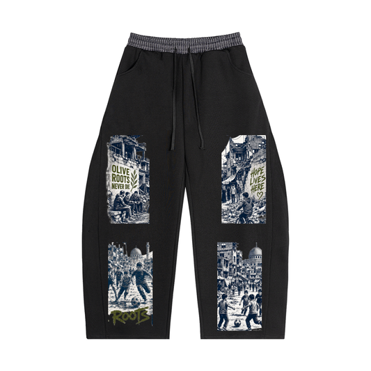 Gaza Keyline Plaid Barrel Sweatpants
