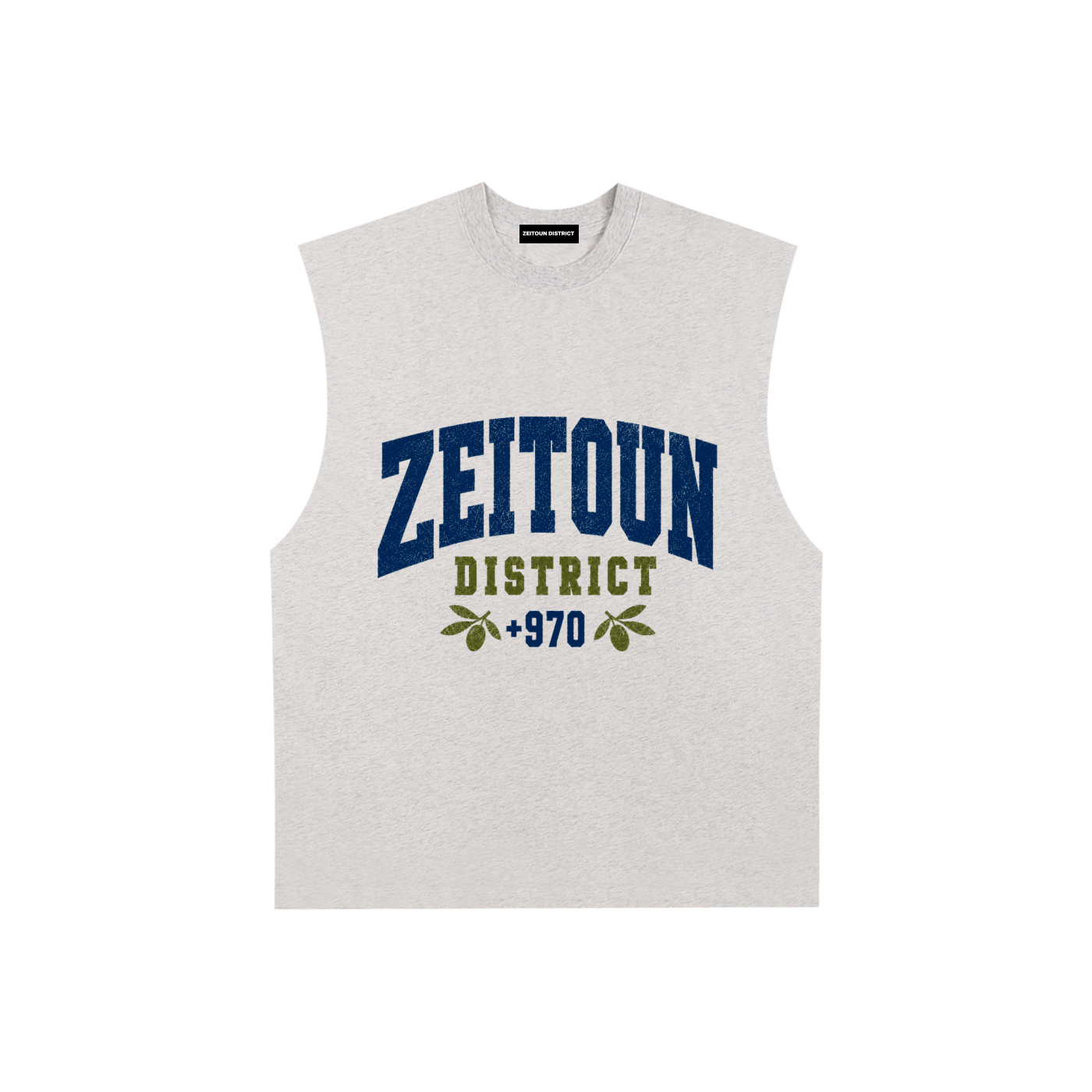 Gaza Streets +970 Area Code Raw Edge Cotton Tank Top