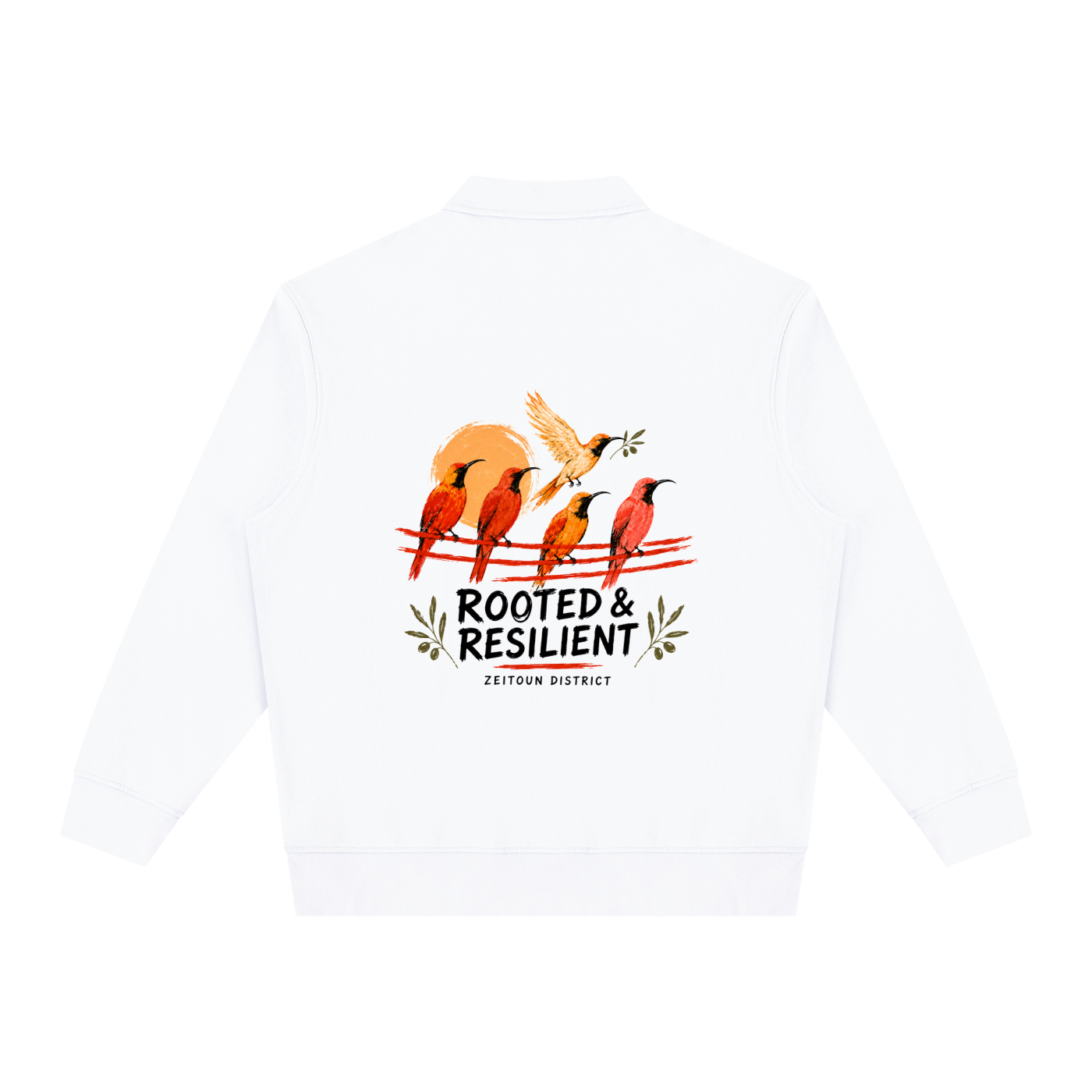 Palestinian Sun Bird Unisex Vintage Wash Quarter-Zip Sweatshirt