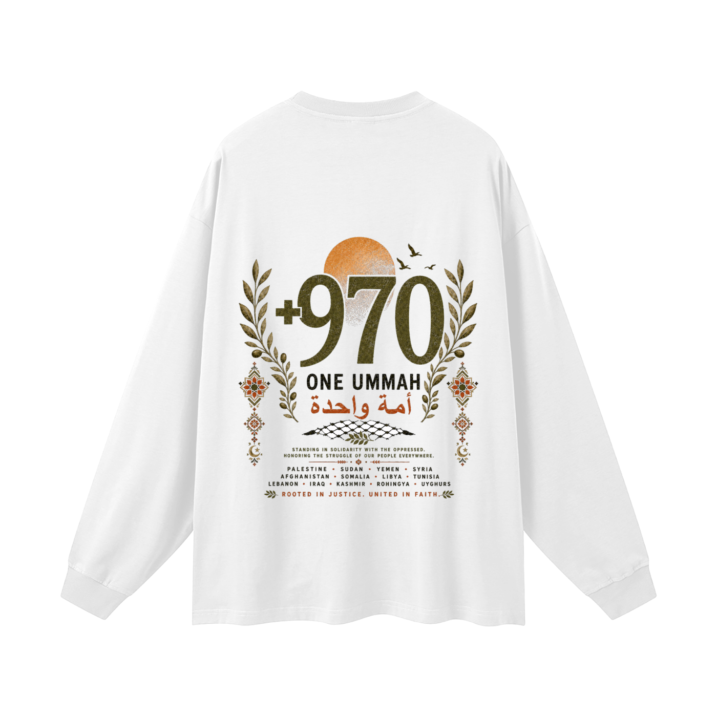 +970 One Ummah Oversized Unisex Long Sleeve T-Shirt