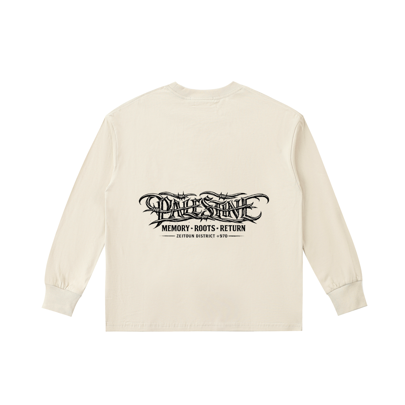 '+970 Palestine Kids' Quick-Dry Cotton Long-Sleeve Tee