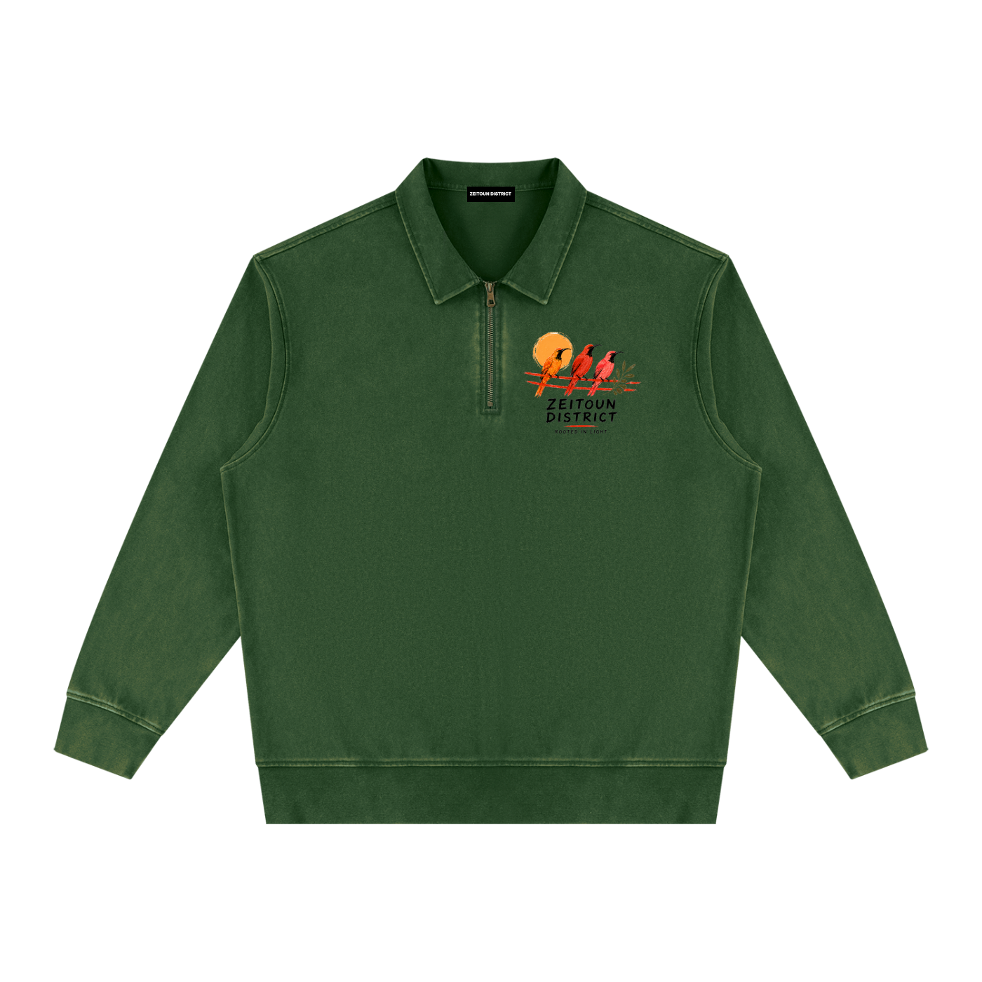 Palestinian Sun Bird Unisex Vintage Wash Quarter-Zip Sweatshirt