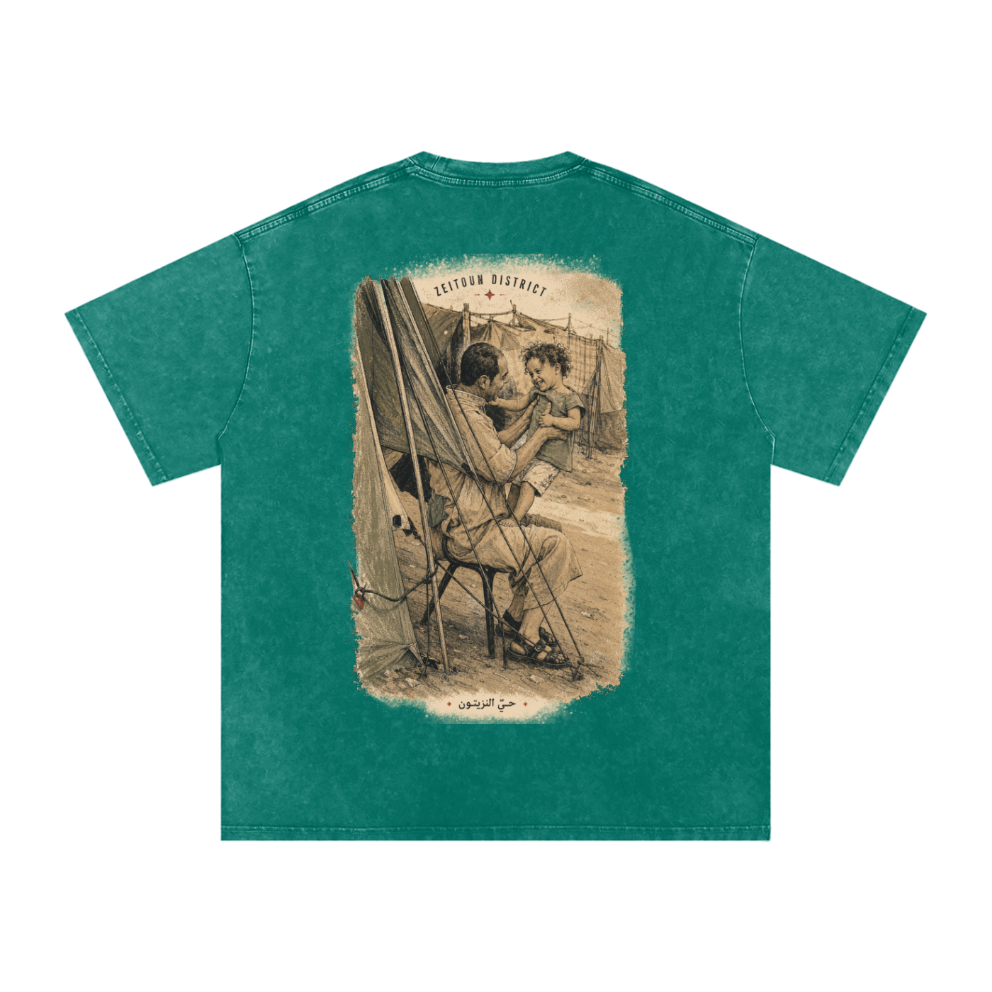 Childhood Palestine Snow Washed Oversized Cotton T-Shirt