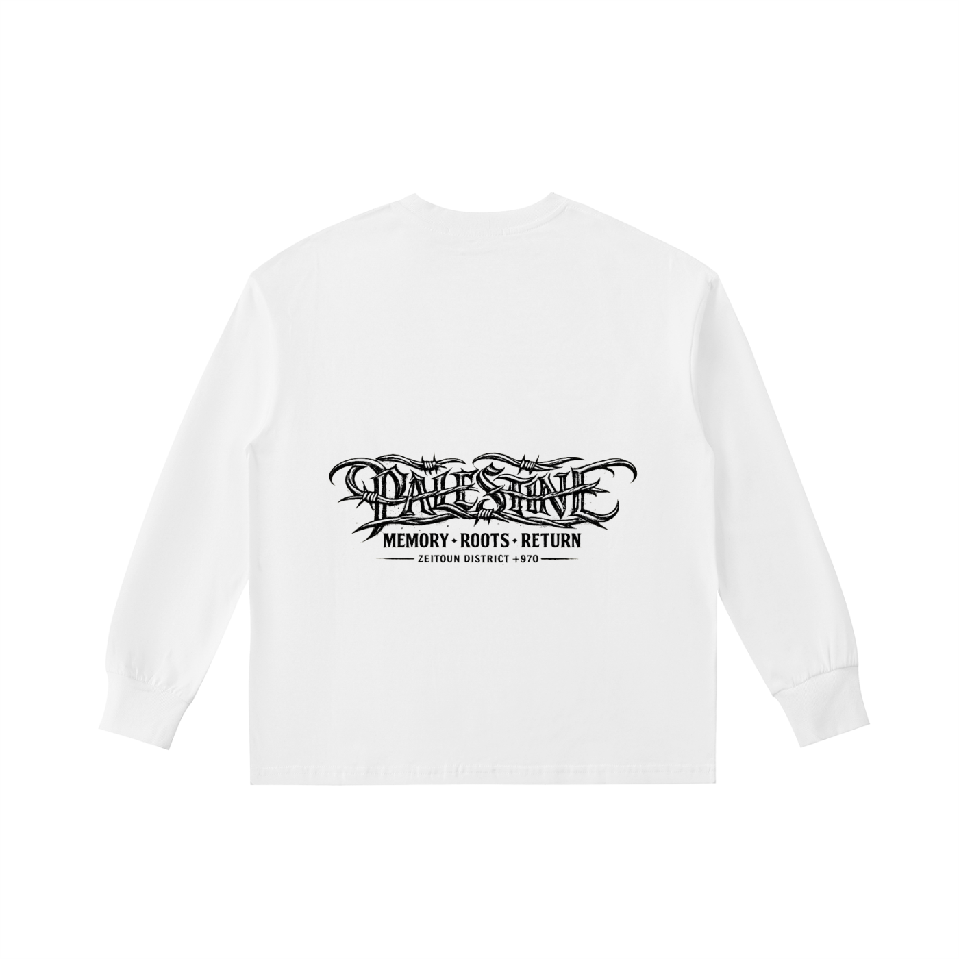 '+970 Palestine Kids' Quick-Dry Cotton Long-Sleeve Tee