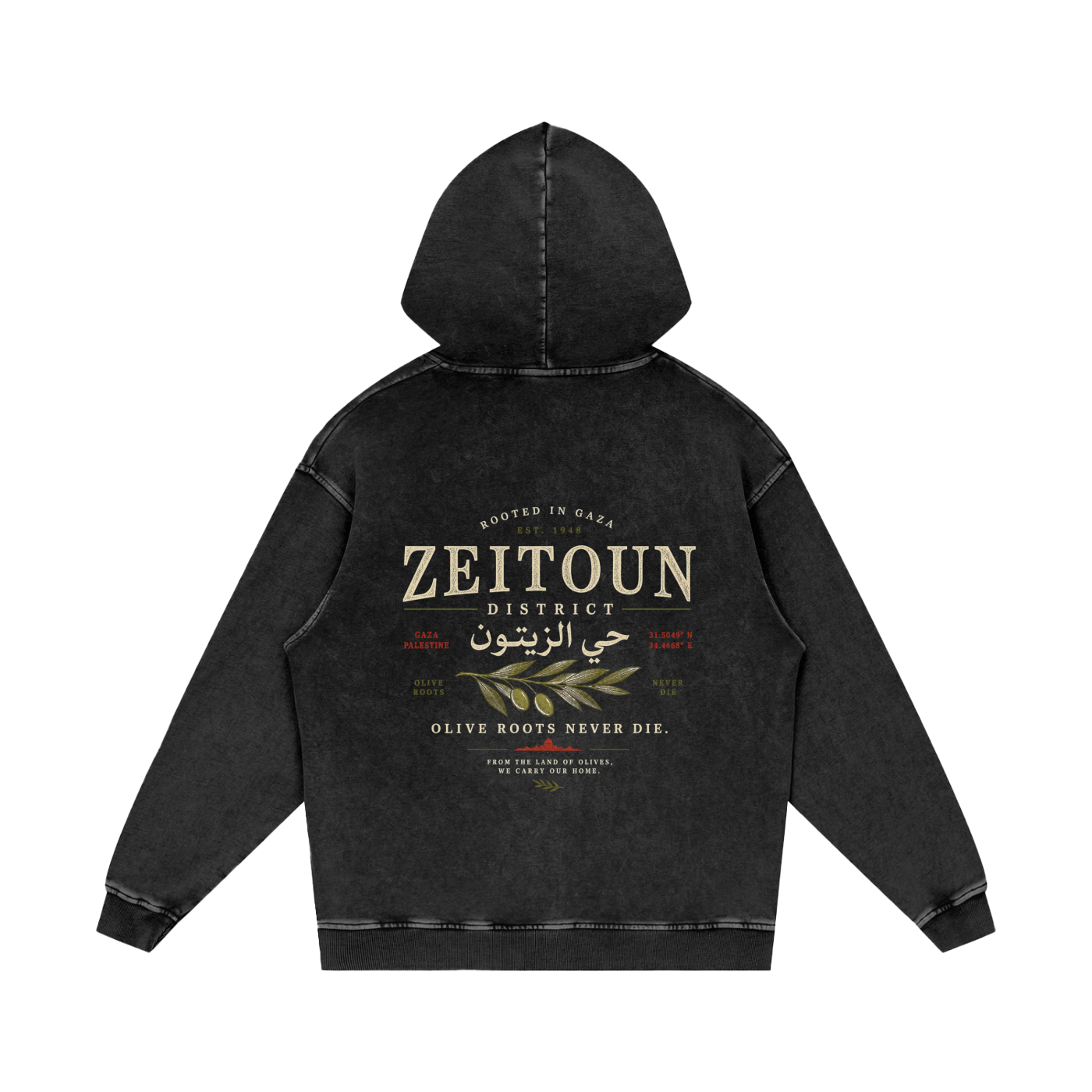 +970 Area Code Snow Washed Hoodie — Zeitoun District