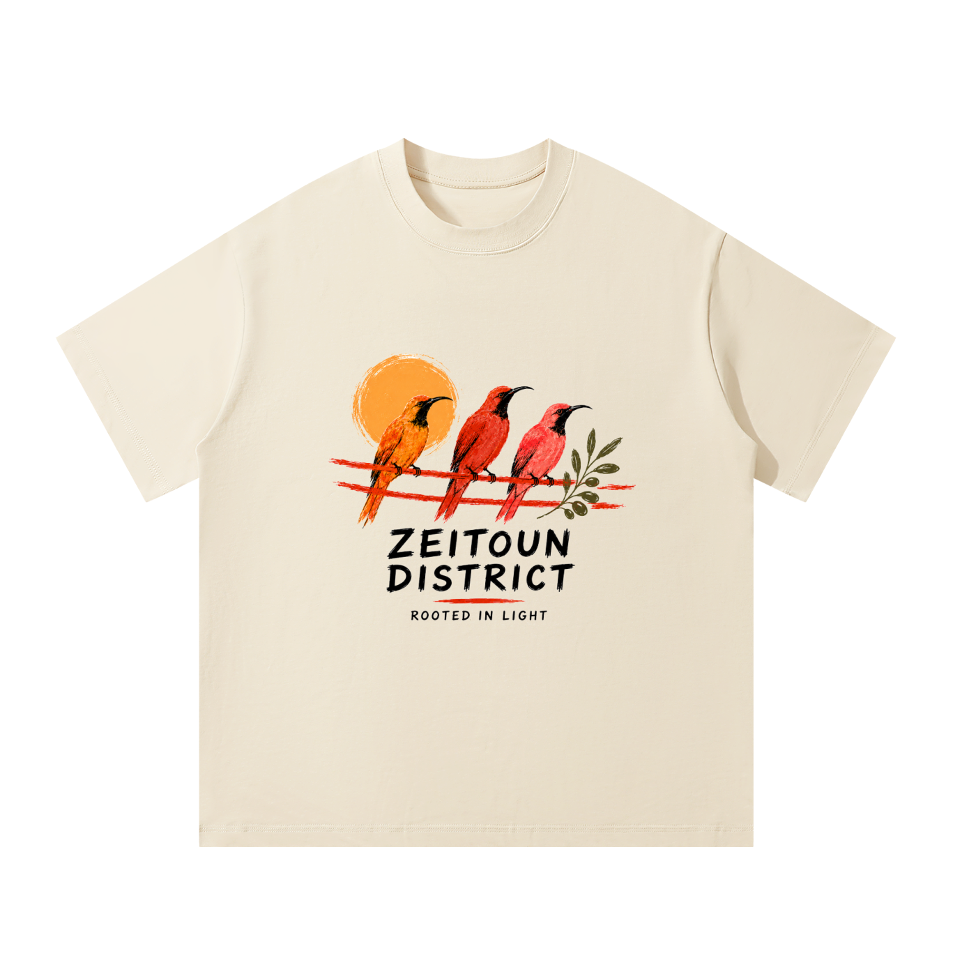 Rooted in Light Sun Bird Oversized T-Shirt